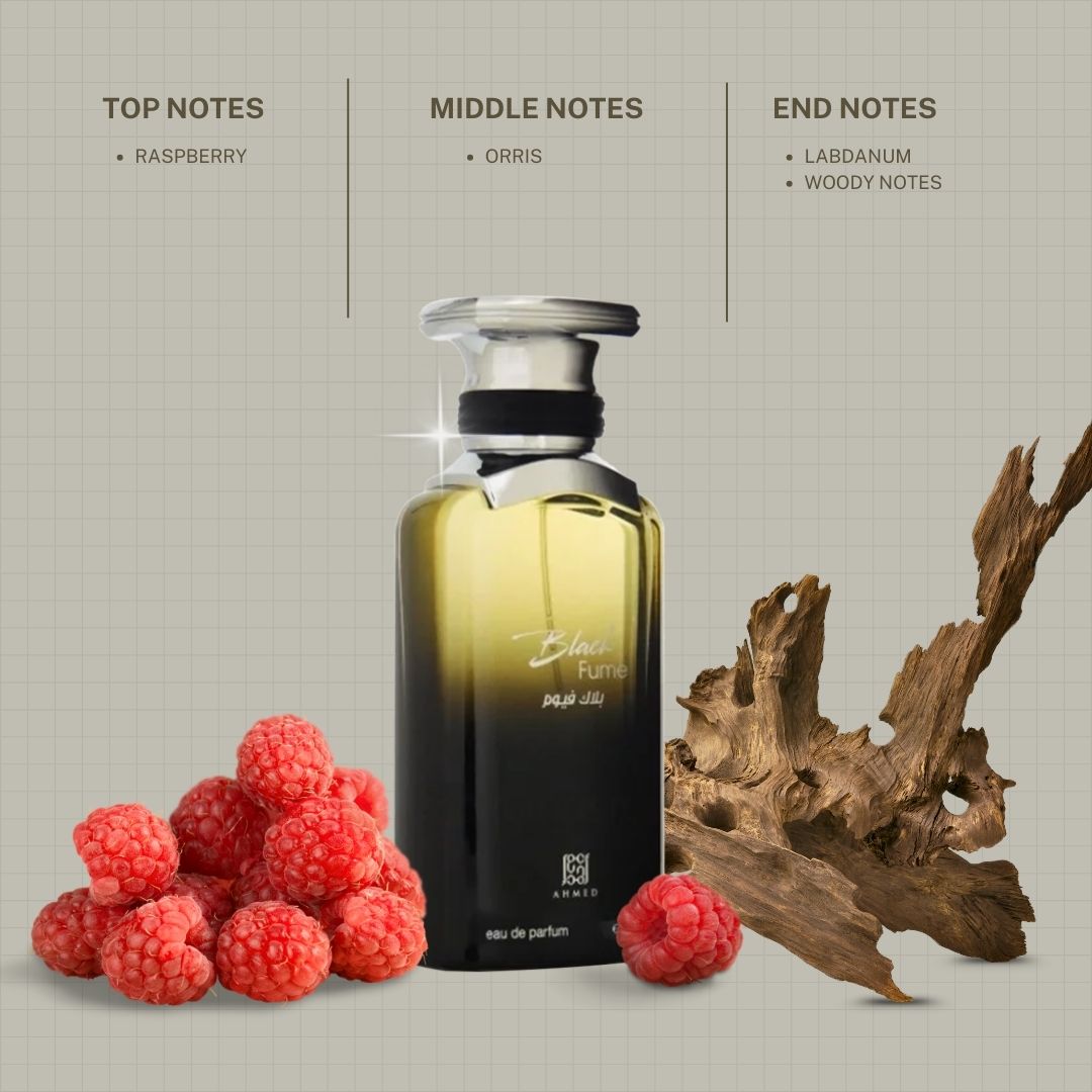 Black Fume Eau De Parfum 100ml For Men– dark oud and leather smoke wrapped in mystery and modern luxury.