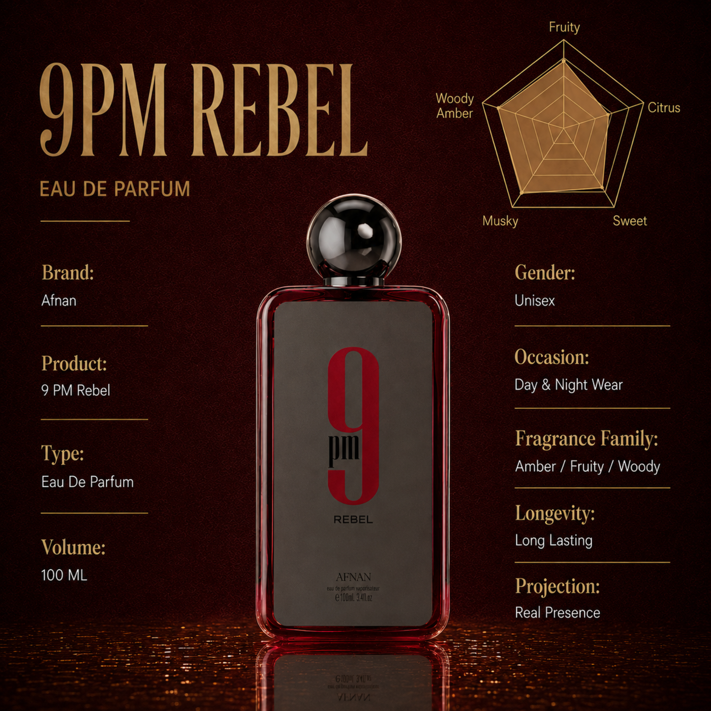 Afnan 9PM Rebel Eau de Parfum 100ml