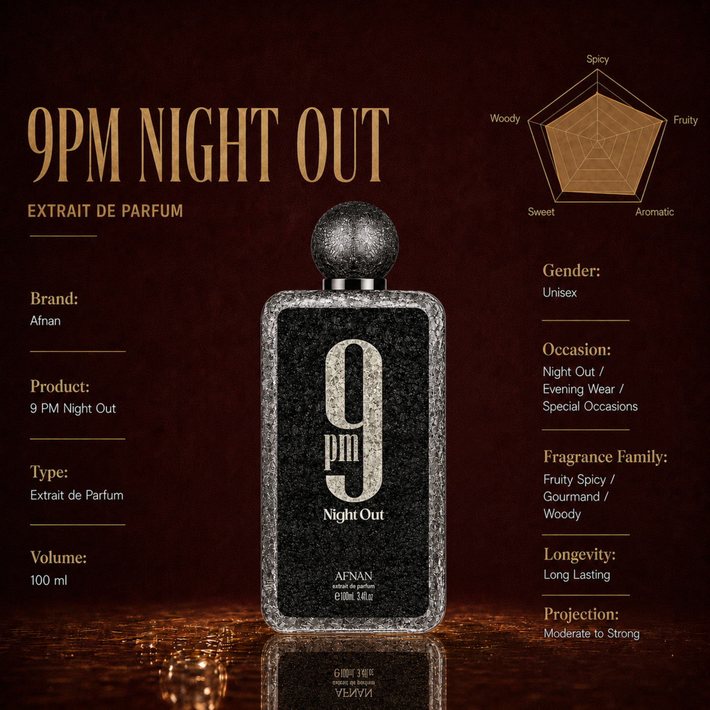 Afnan 9PM Night Out Eau de Parfum 100ml