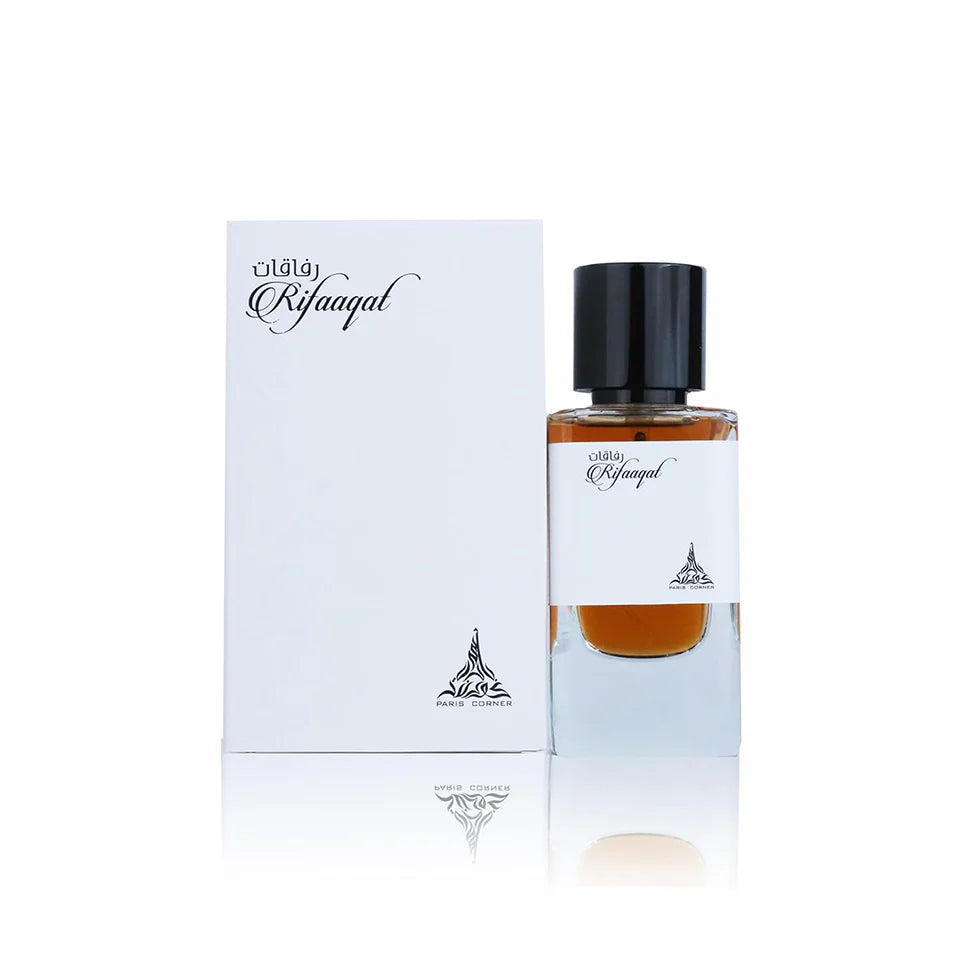 Rifaaqat Eau De Parfum Unisex 85ml – velvet amber and musk create an elegant scent of poise and intimacy.