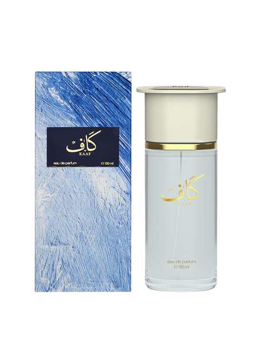 Kaaf Eau De Parfum Unisex 100ml – a refined fusion of rose, musk and wood offering timeless Arabian elegance.