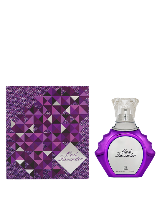 Oud Lavander Eau De Parfum 75 ml – soft lavender meets commanding oud for a delicate yet daring feminine trail.