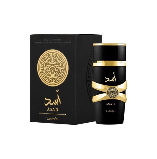 Asad by Lattafa – Commanding Woody Amber with Leather Intensity (100 ml unisex Eau de Parfum)