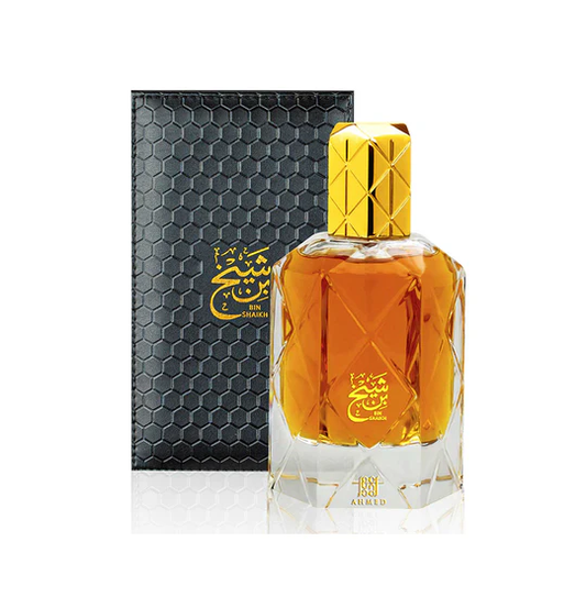 Bin Shaikh by Ahmed Al Maghribi 90 ml – Bold unisex oud & saffron fragrance for men & women with rich amber-woody trail