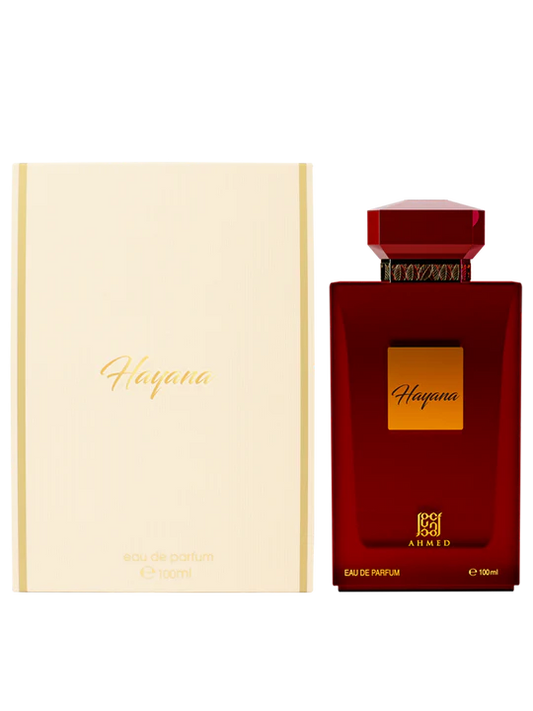 Hayana Eau De Parfum Unisex 100ml – floral-amber harmony that radiates soft luxury and unforgettable warmth.
