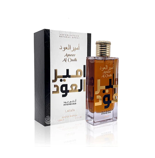 Lattafa Ameer Al Oudh Intense 100 ml – Deep unisex intense oud & vanilla-sandalwood EDP, long-lasting Arabian luxury