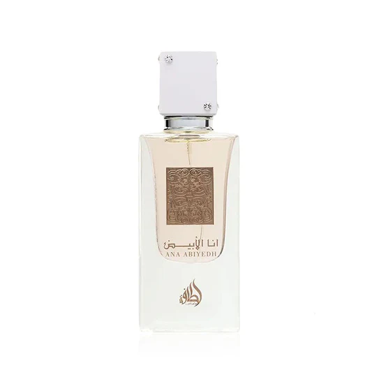 Lattafa Ana Abiyedh “I Am White” Eau De Parfum 60 ml – crisp white florals and soft musk in a luminous unisex expression.