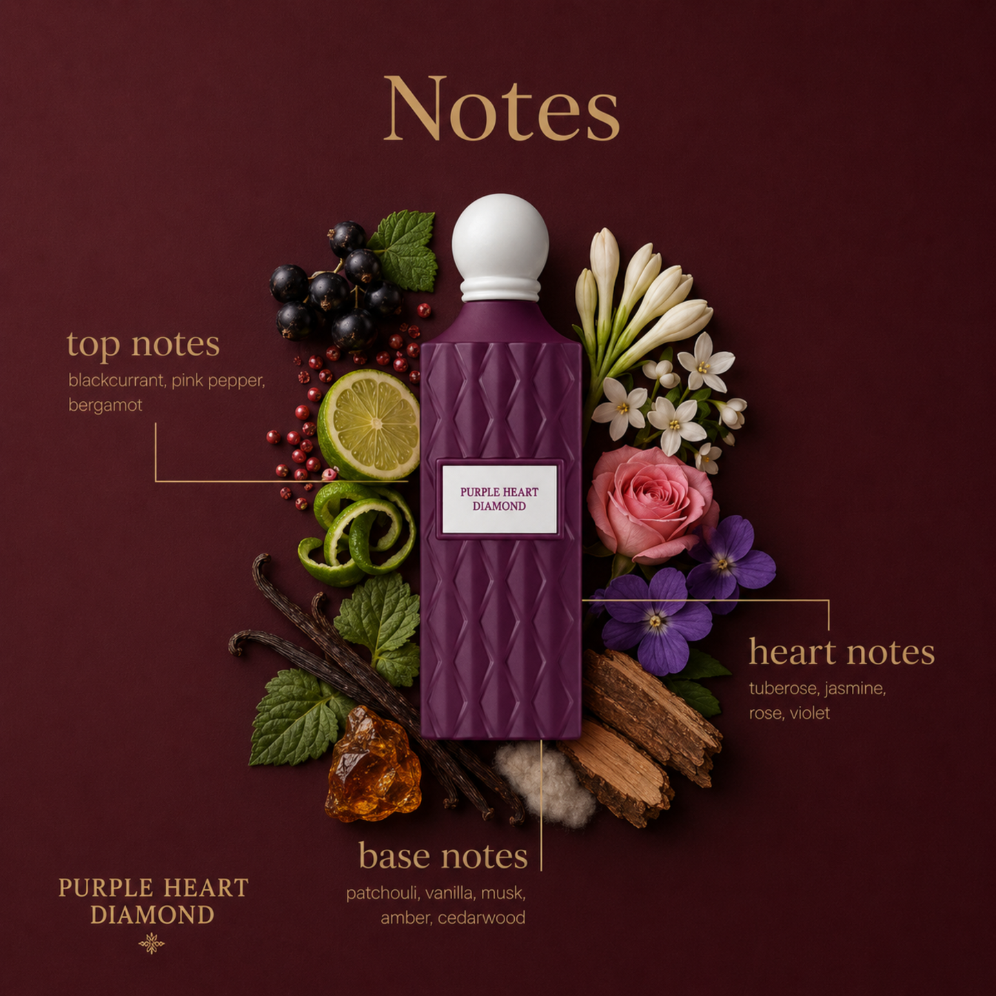 Ibraheem Al Qurashi Purple Heart Diamond Eau de Parfum 200ml