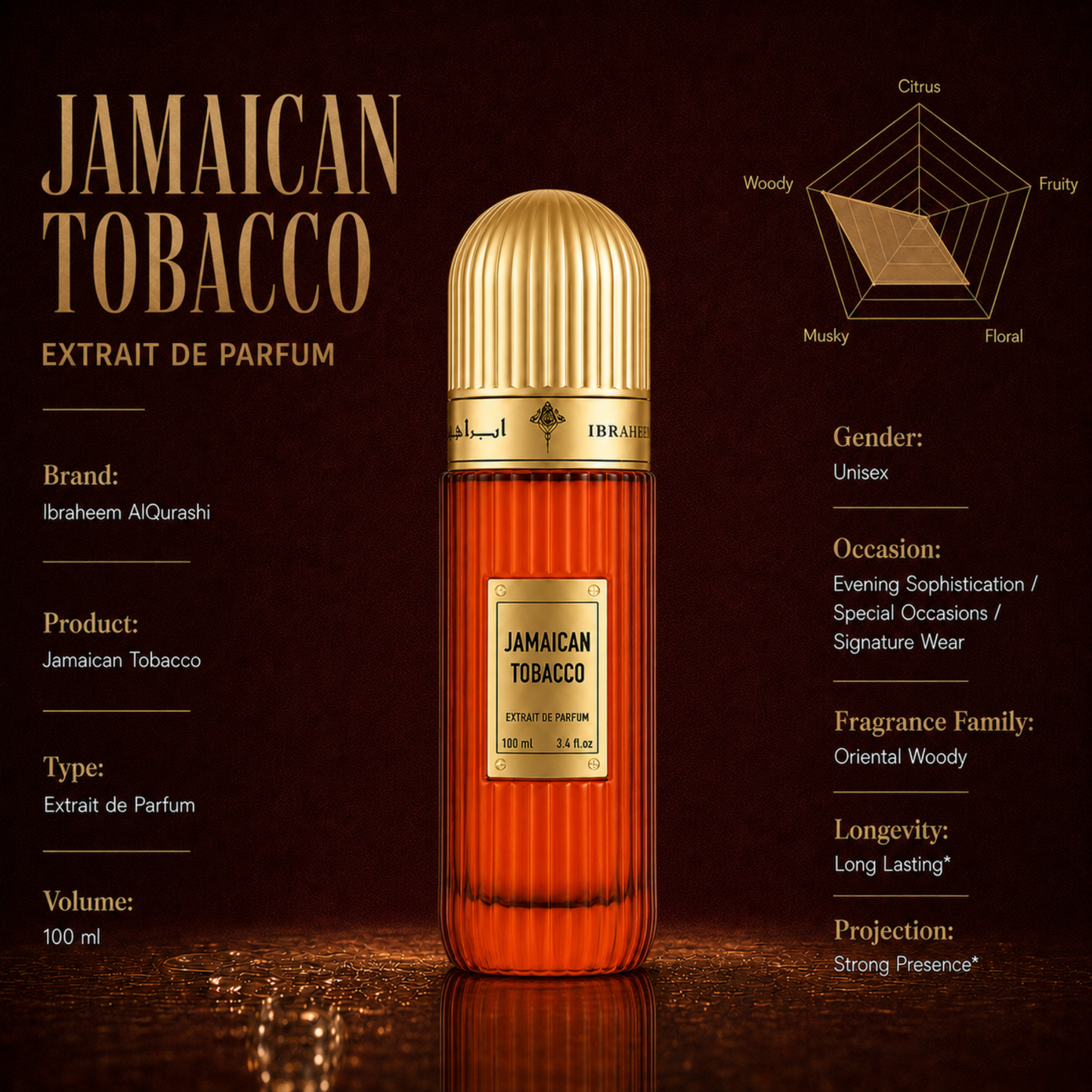 Ibraheem Al Qurashi Jamaican Tobacco Extrait de Parfum 100ml