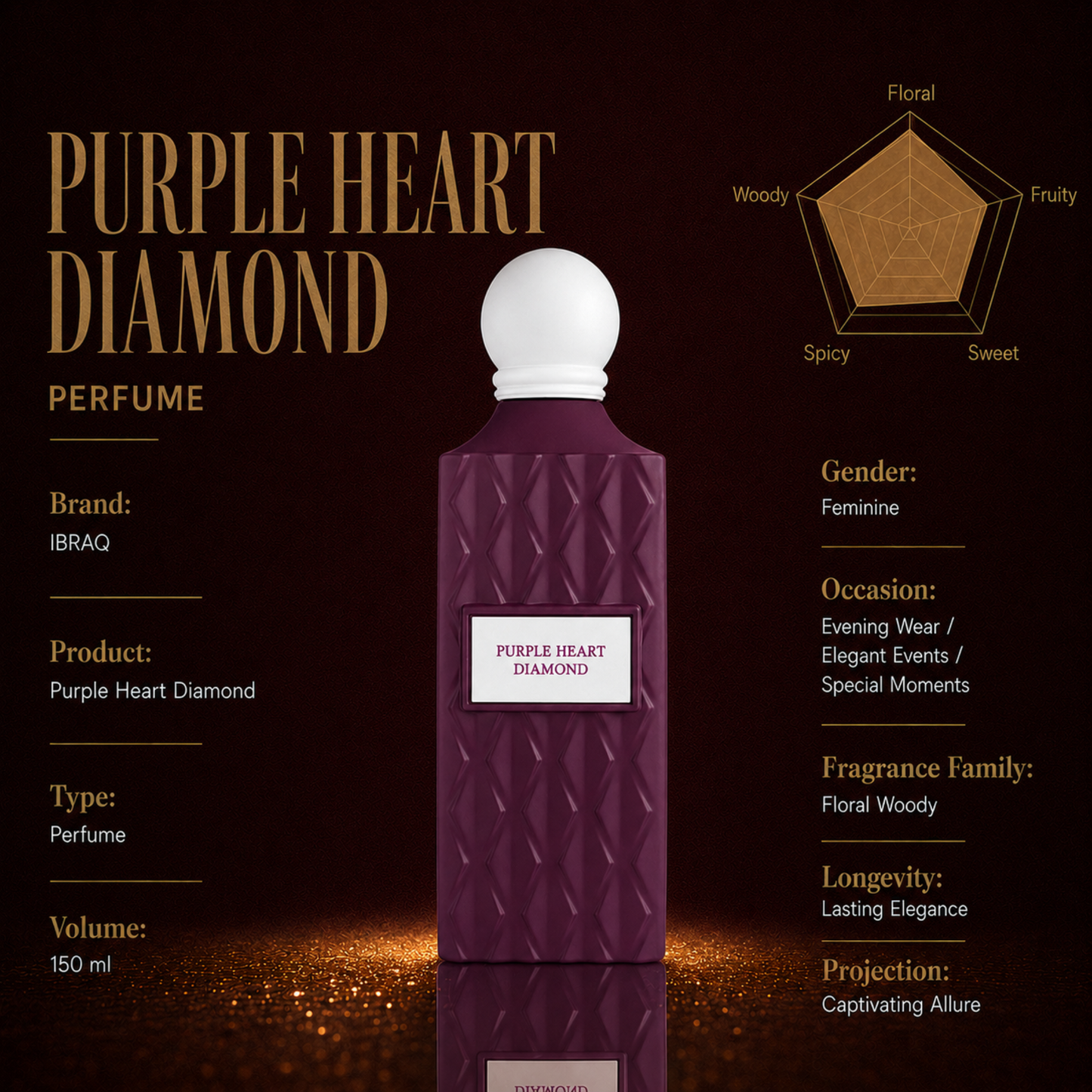 Ibraheem Al Qurashi Purple Heart Diamond Eau de Parfum 200ml