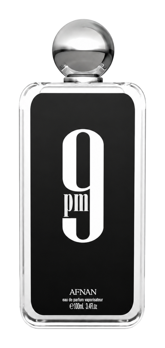 Afnan 9 PM Eau de Parfum 100ml — bottle on transparent background