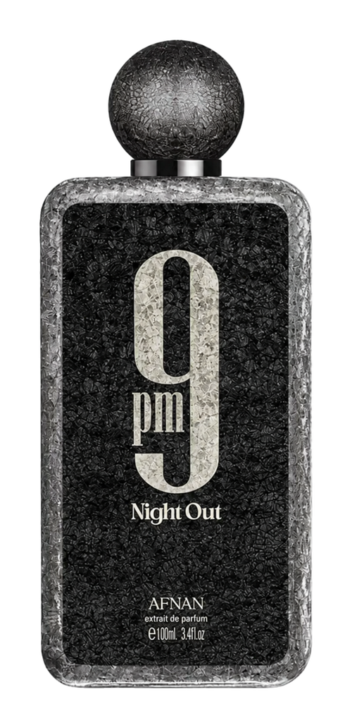 Afnan 9 PM Night Out Extrait de Parfum 100ml — bottle on transparent background