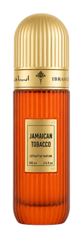 Ibraheem Al Qurashi Jamaican Tobacco Extrait de Parfum 100ml — bottle on transparent background