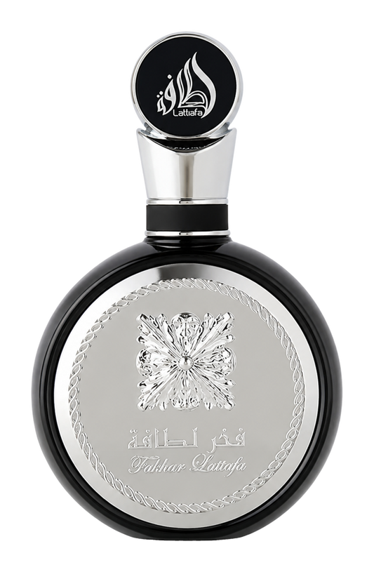 Lattafa Fakhar Black Eau de Parfum 100ml — bottle on transparent background